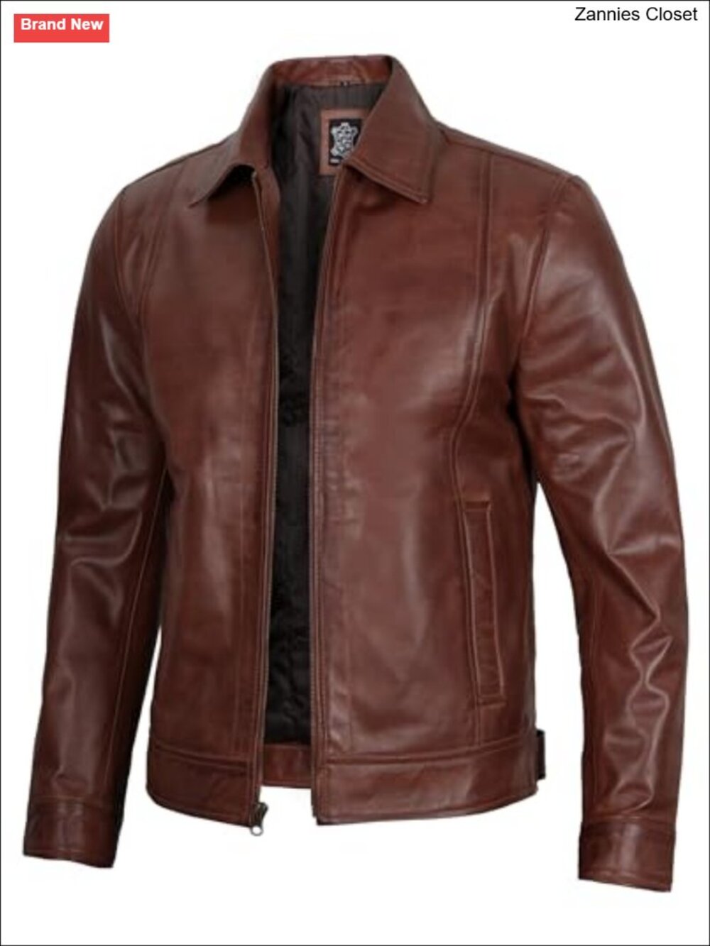 Mens Real Lambskin Leather Jacket Vintage Style Zip Moto Coat